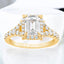 2.15 ctw Emerald Cut Lab Grown Diamond Halo Engagement Ring in 14kt Yellow Gold