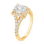 2.15 ctw Emerald Cut Lab Grown Diamond Halo Engagement Ring in 14kt Yellow Gold