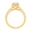 2.15 ctw Emerald Cut Lab Grown Diamond Halo Engagement Ring in 14kt Yellow Gold