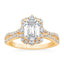 2.13 ctw Emerald Cut Lab Grown Diamond Vintage Inspired Engagement Ring in 14kt Yellow Gold