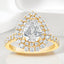 2.53 ctw Pear Shaped Lab Grown Diamond Double Halo Engagement Ring in 14kt Yellow Gold