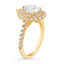 2.53 ctw Pear Shaped Lab Grown Diamond Double Halo Engagement Ring in 14kt Yellow Gold