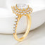 2.53 ctw Pear Shaped Lab Grown Diamond Double Halo Engagement Ring in 14kt Yellow Gold