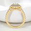 2.53 ctw Pear Shaped Lab Grown Diamond Double Halo Engagement Ring in 14kt Yellow Gold