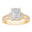 2.46 ctw Emerald Cut Lab Grown Diamond Split Shank Engagement Ring in 14kt Yellow Gold