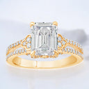 2.46 ctw Emerald Cut Lab Grown Diamond Split Shank Engagement Ring in 14kt Yellow Gold