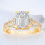 2.46 ctw Emerald Cut Lab Grown Diamond Split Shank Engagement Ring in 14kt Yellow Gold