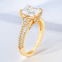 2.46 ctw Emerald Cut Lab Grown Diamond Split Shank Engagement Ring in 14kt Yellow Gold