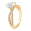 2.53 ctw Pear Shaped Lab Grown Diamond Split Shank Engagement Ring in 14kt Yellow Gold