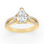 2.54 ctw Pear Shaped Lab Grown Diamond Split Shank Engagement Ring in 14kt Yellow Gold