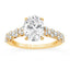 3.15 ctw Oval Lab Grown Diamond Scalloped Engagement Ring in 14kt Yellow Gold