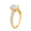 3.15 ctw Oval Lab Grown Diamond Scalloped Engagement Ring in 14kt Yellow Gold