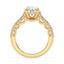 3.15 ctw Oval Lab Grown Diamond Scalloped Engagement Ring in 14kt Yellow Gold