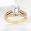 2.98 ctw Emerald Cut Lab Grown Diamond Split Shank Engagement Ring in 14kt Yellow Gold