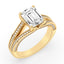 2.98 ctw Emerald Cut Lab Grown Diamond Split Shank Engagement Ring in 14kt Yellow Gold