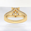 2.98 ctw Emerald Cut Lab Grown Diamond Split Shank Engagement Ring in 14kt Yellow Gold