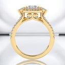2.89 ctw Emerald Cut Lab Grown Diamond Halo Engagement Ring in 14kt Yellow Gold