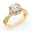 2.08 ctw Cushion Cut Lab Grown Diamond Halo Engagement Ring in 14kt Yellow Gold