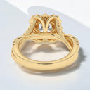 2.08 ctw Cushion Cut Lab Grown Diamond Halo Engagement Ring in 14kt Yellow Gold