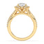 2.08 ctw Cushion Cut Lab Grown Diamond Halo Engagement Ring in 14kt Yellow Gold