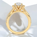 2.08 ctw Cushion Cut Lab Grown Diamond Halo Engagement Ring in 14kt Yellow Gold