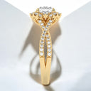 2.08 ctw Cushion Cut Lab Grown Diamond Halo Engagement Ring in 14kt Yellow Gold