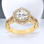 2.37 ctw Round Lab Grown Diamond Double Halo Engagement Ring in 14kt Yellow Gold