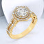 2.37 ctw Round Lab Grown Diamond Double Halo Engagement Ring in 14kt Yellow Gold