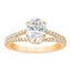 1.86 ctw Oval Lab Grown Diamond Split Shank Engagement Ring in 14kt Yellow Gold