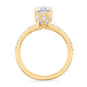 1.86 ctw Oval Lab Grown Diamond Split Shank Engagement Ring in 14kt Yellow Gold