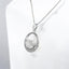 Oval Moonstone Textured Circle Pendant in 925 Sterling Silver