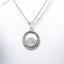 Oval Moonstone Textured Circle Pendant in 925 Sterling Silver