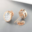 Bezel Set Oval Lab Grown Diamond Stud Earrings in 14kt Rose Gold