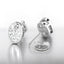 Bezel Set Oval Lab Grown Diamond Stud Earrings in 14kt White Gold