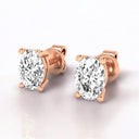 Oval Lab Grown Diamond Stud Earrings in 14kt Rose Gold