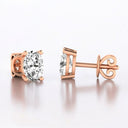 Oval Lab Grown Diamond Stud Earrings in 14kt Rose Gold
