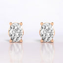 Oval Lab Grown Diamond Stud Earrings in 14kt Rose Gold