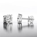 Oval Lab Grown Diamond Stud Earrings in 14kt White Gold