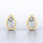 Bezel Set Pear-Shaped Lab Grown Diamond Stud Earrings in 14kt Yellow Gold