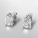 Prong-Set Pear Shaped Lab Grown Diamond Stud Earrings in 14kt White Gold