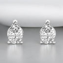 Prong-Set Pear Shaped Lab Grown Diamond Stud Earrings in 14kt White Gold