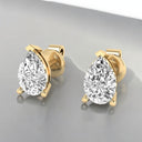 Prong-Set Pear Shaped Lab Grown Diamond Stud Earrings in 14kt Yellow Gold