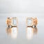 Bezel Set Emerald Cut Lab Grown Diamond Stud Earrings in 14kt Rose Gold