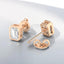 Bezel Set Emerald Cut Lab Grown Diamond Stud Earrings in 14kt Rose Gold