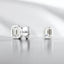 Bezel Set Emerald Cut Lab Grown Diamond Stud Earrings in 14kt White Gold