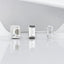 Bezel Set Emerald Cut Lab Grown Diamond Stud Earrings in 14kt White Gold