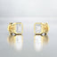 Bezel Set Emerald Cut Lab Grown Diamond Stud Earrings in 14kt Yellow Gold