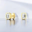 Bezel Set Emerald Cut Lab Grown Diamond Stud Earrings in 14kt Yellow Gold