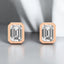 Bezel Set Emerald Cut Lab Grown Diamond Stud Earrings in 14kt Rose Gold