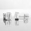 Bezel Set Emerald Cut Lab Grown Diamond Stud Earrings in 14kt White Gold